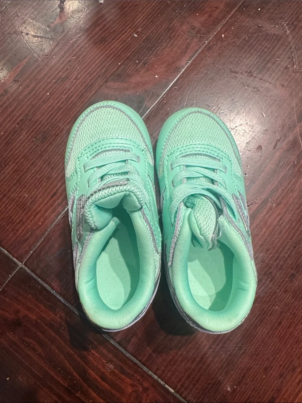 Reebok Mint Green Kids Sneakers with Iridescent Accents